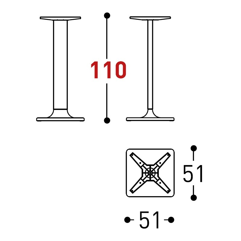 Varaschin PLINTO Gestell für Stehtisch
